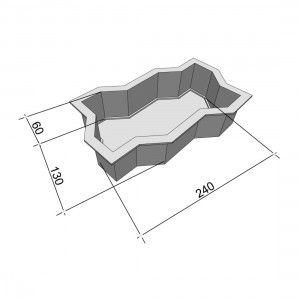 Фігурні форми для тротуарної плитки Змійка (гладка) 240х125х60 мм Верес Україна 1 шт Ф-52 фото